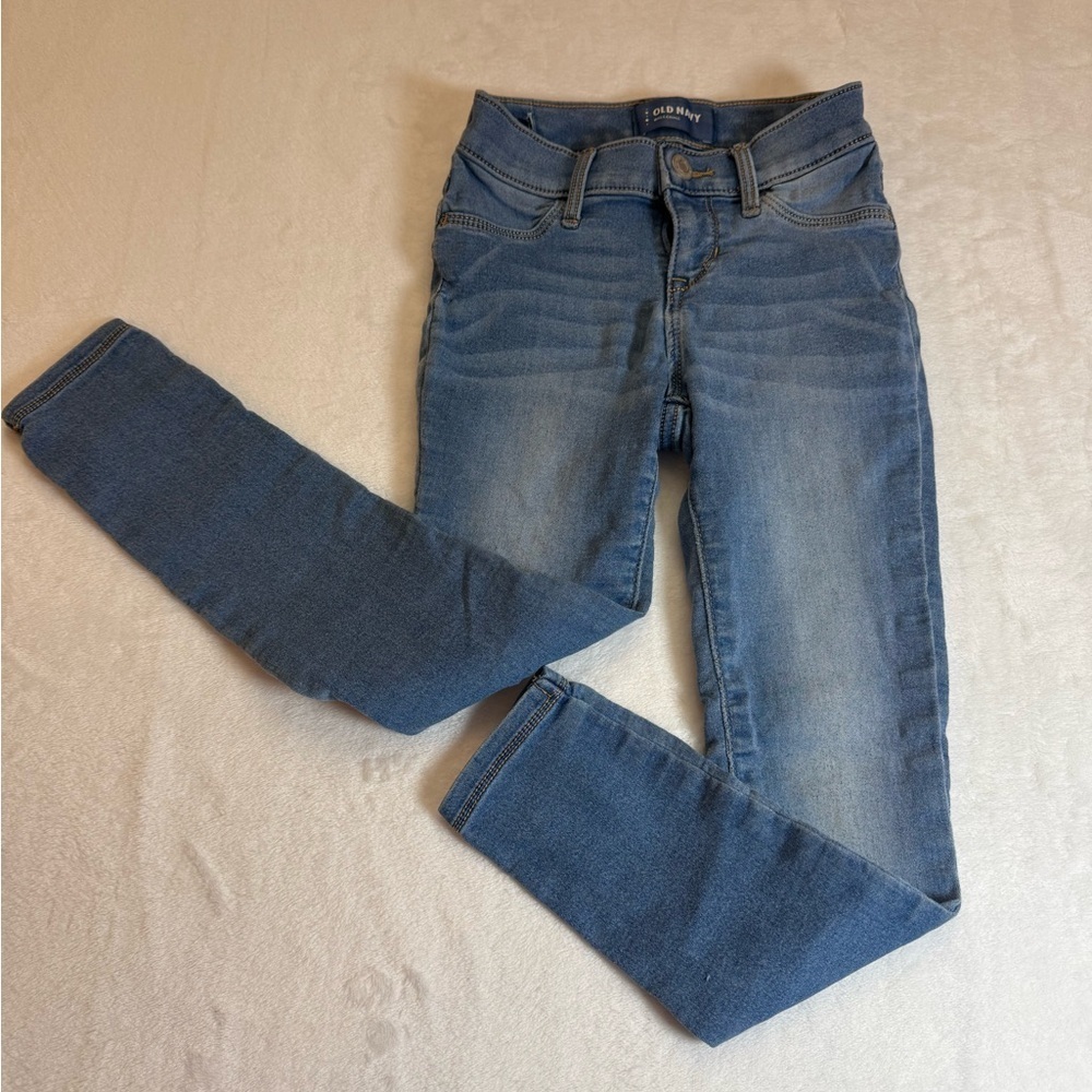 Old Navy Girls Ballerina Skinny Jeans - Medium Blue with Adjustable Waistband